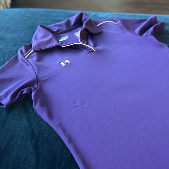 Women’s Under Armour Short Sleeve Polo in Purple and White Size Small - Picture 6 of 12